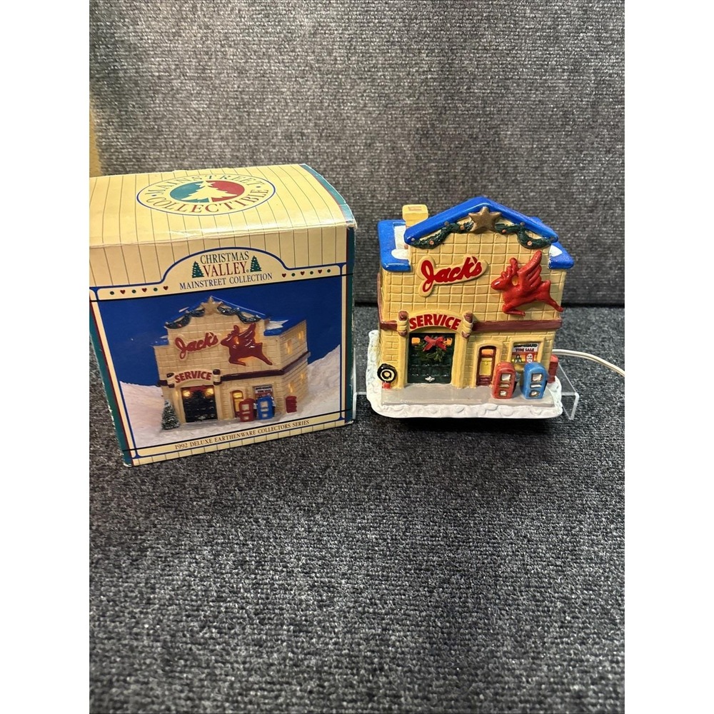 Vtg~Christmas Valley~Mainstreet Collection~Jack's Service Station~IOB
